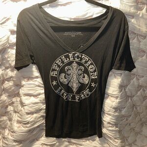 Affliction Black and White Graphic Tee